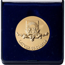 Latvia, Medal, Euro Member, 2014, Gilt Metal, MS(65-70)