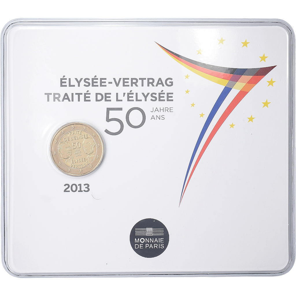 France, 2 Euro, 50 years of the Élysée Treaty, BU, 2013, MDP, Bi-Metallic