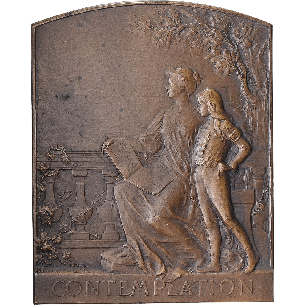 Frankrijk, Plaquette, Contemplation, n.d., Bronzen, Maillard, PR+