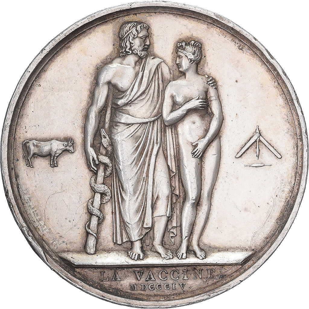 Francia, medaglia, Louis XVIII, La Vaccine, 1804, Argento, SPL-