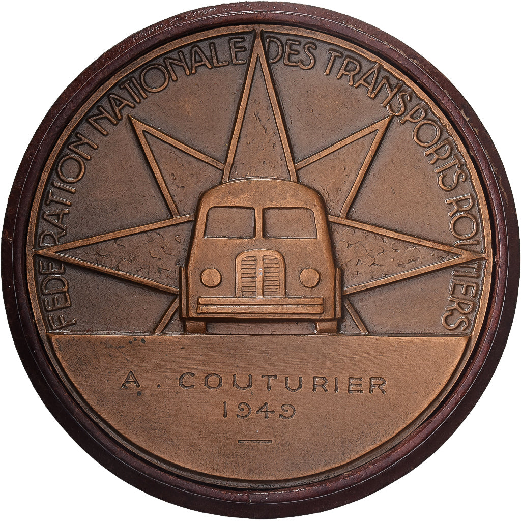 France, Medal, FNTR, La Route, 1949, Bronze, Pelletier, MS(63)