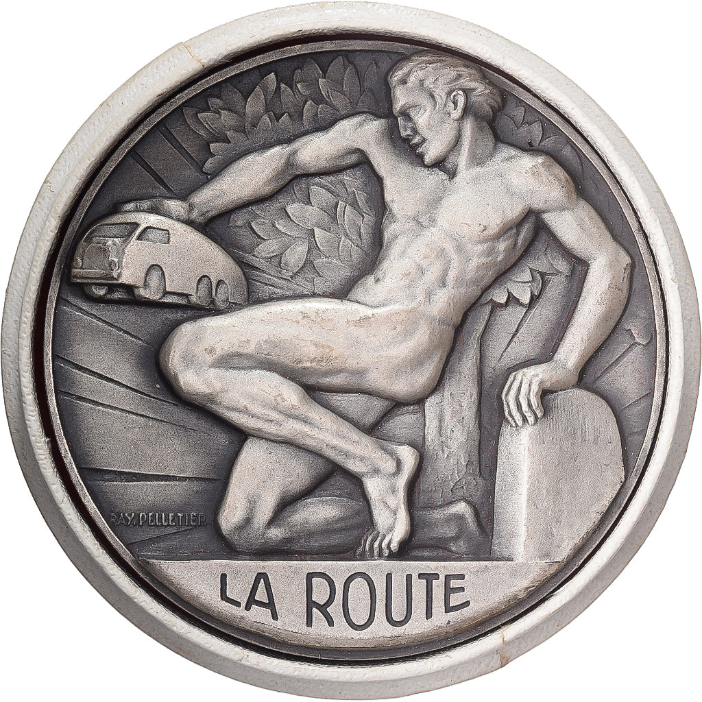 Frankrijk, Medaille, FNTR, La Route, 1953, Zilver, Pelletier, UNC-