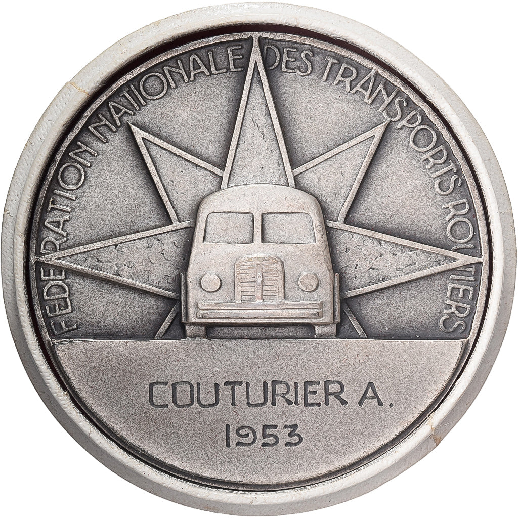 Frankrijk, Medaille, FNTR, La Route, 1953, Zilver, Pelletier, UNC-