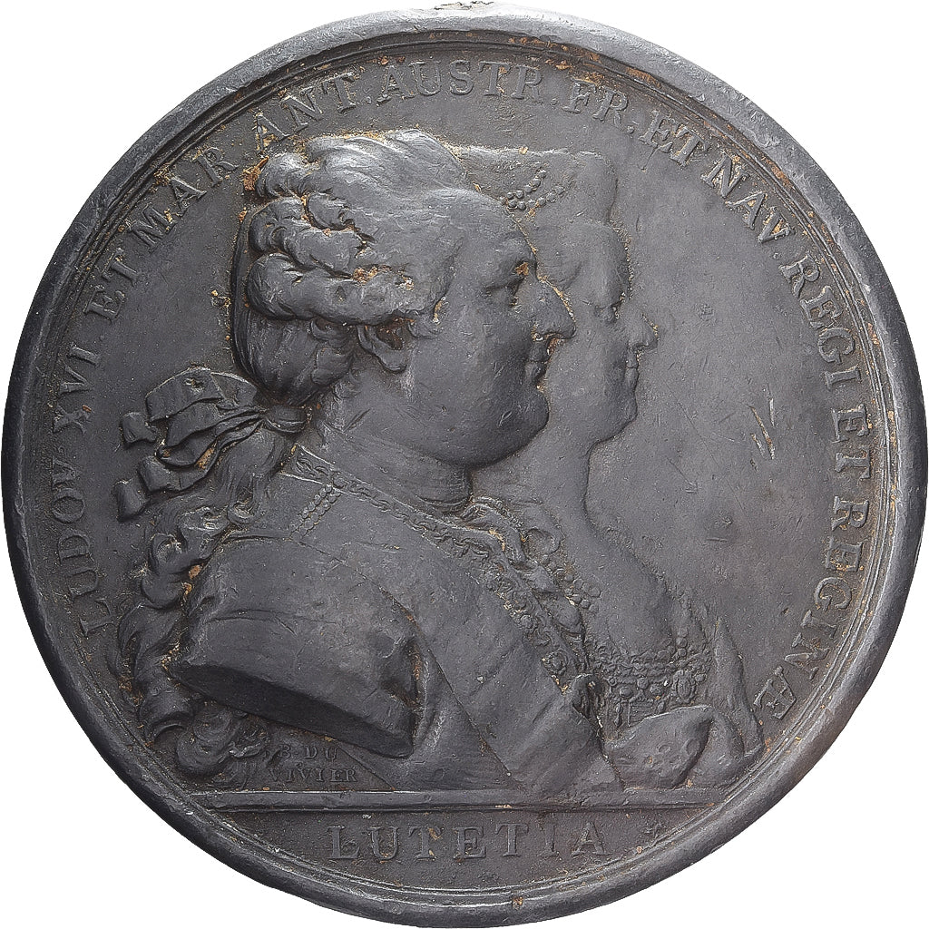 Francja, medal, Louis XVI & Marie-Antoinette, 1782, Ołów, Epreuve uniface