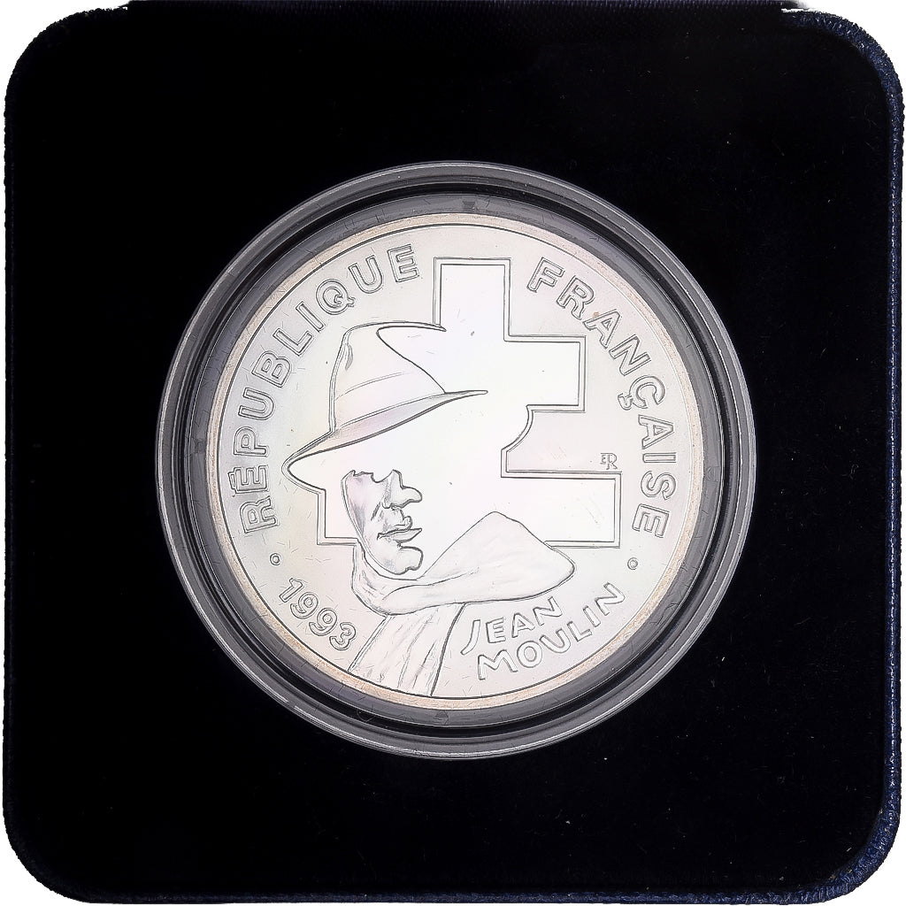 Francia, 100 Francs, Jean Moulin, 1993, MDP, FS, Argento, FDC
