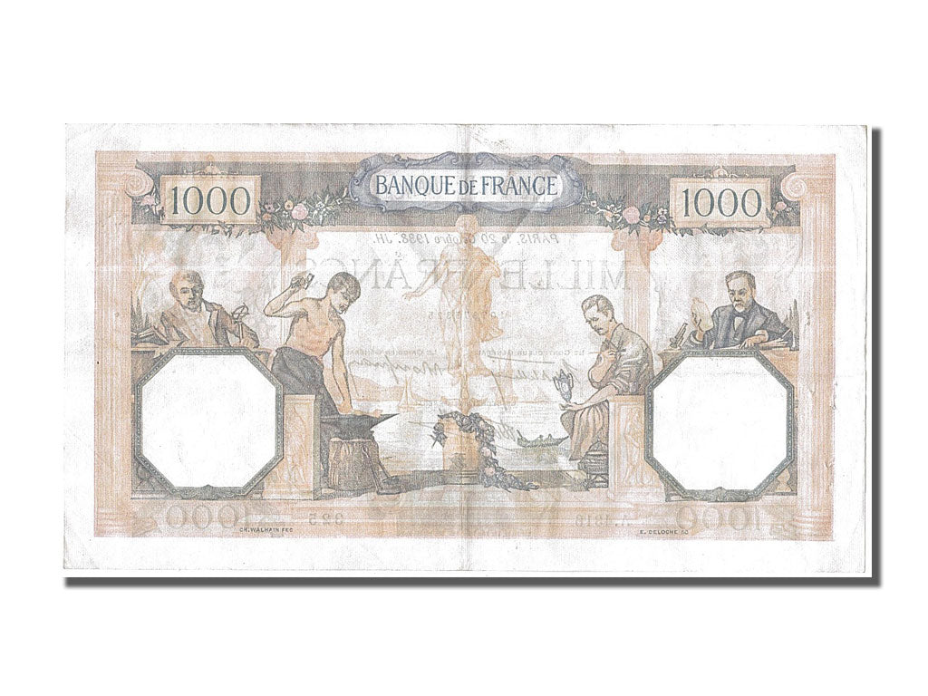 Geldschein, Frankreich, 1 000 F 1927-1940 ''Cérès et Mercure''
