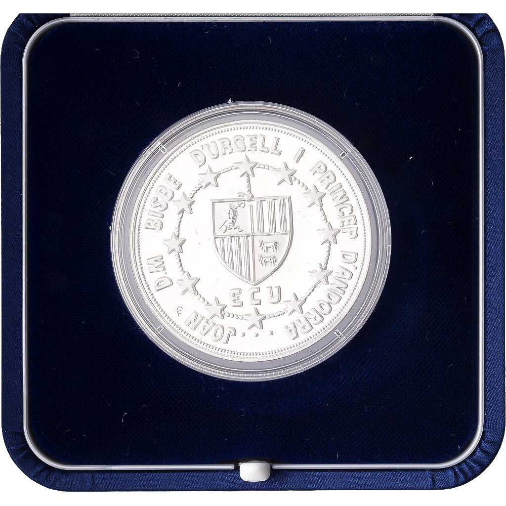 Andorra, 10 Diners, Charlemagne, 1991, PP, Silber, STGL