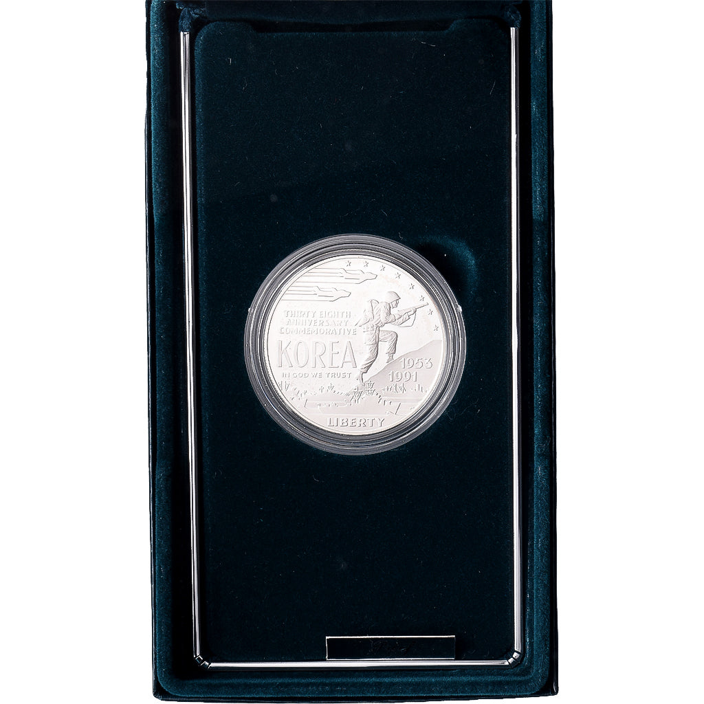 United States, 1 Dollar, Korean War, 1991, Philadelphia, Proof, Silver