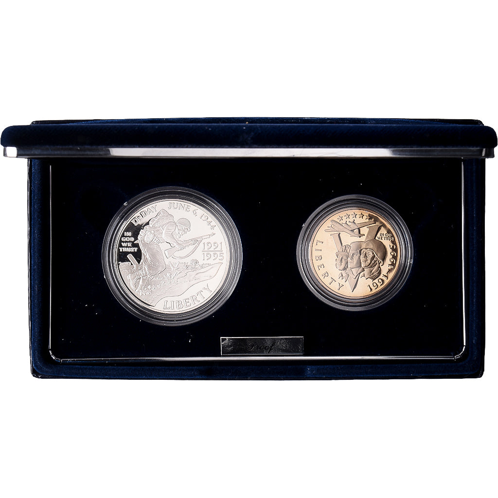 United States, 1$ + 1/2$, World War II, D-Day, 1995, Proof, MS(65-70)