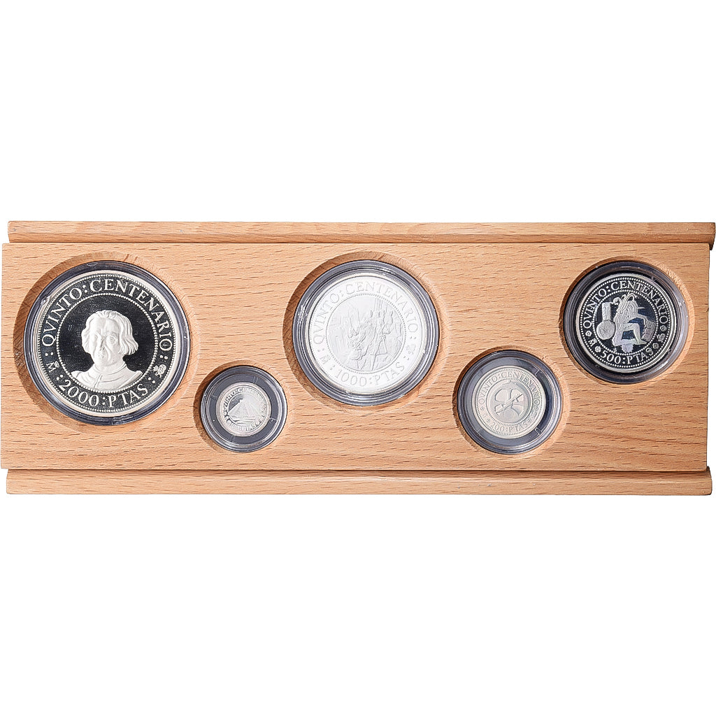 Spanien, Set 100 - 5000 Pesetas, 5th Centennial, Discovery of America, 1989, PP