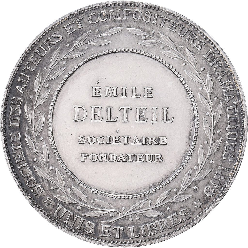 France, Médaille, Société des auteurs compositeurs dramatiques, 1879, Argent