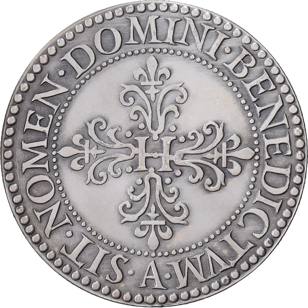 France, Medal, Henri III, Reproduction, Piéfort du 1/2 Franc, 1968, Silver