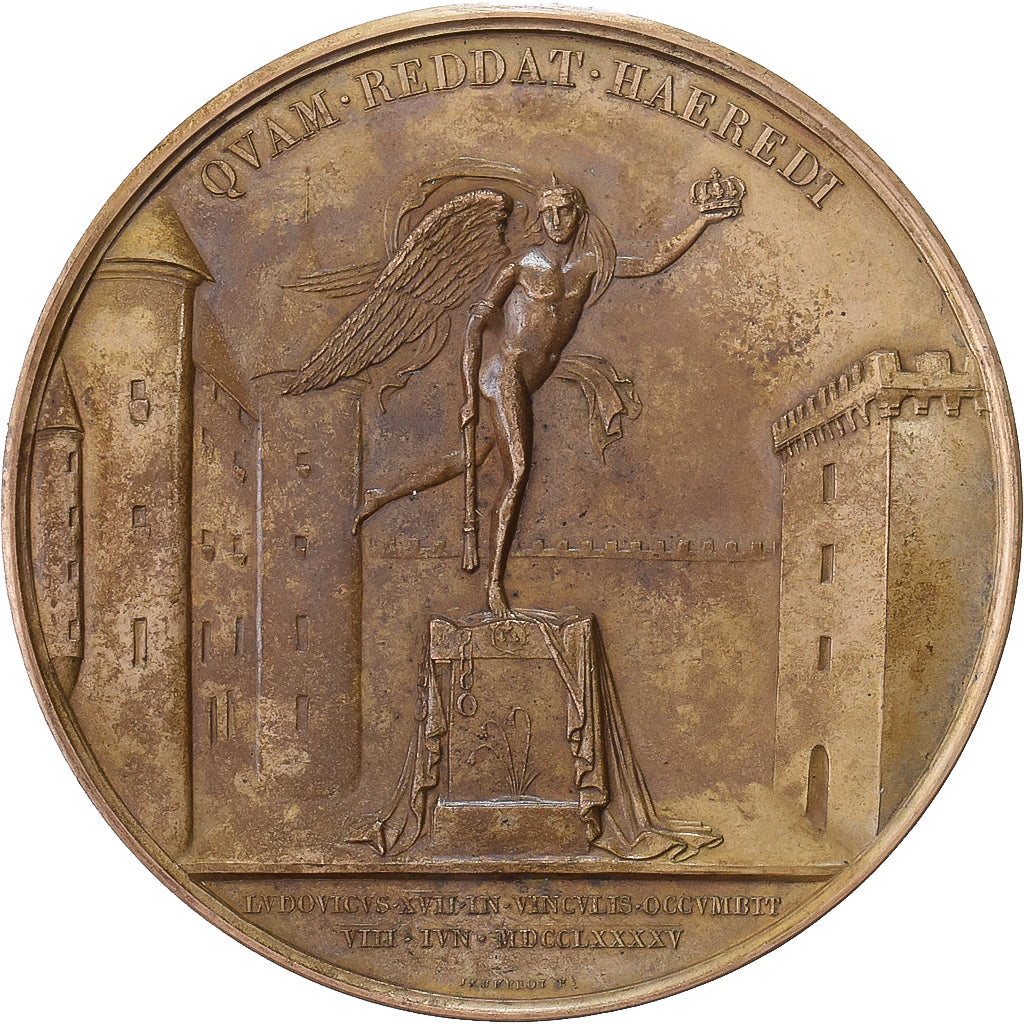 Francia, medalla, Louis XVII, Prison du Temple, n.d., Cobre, SC