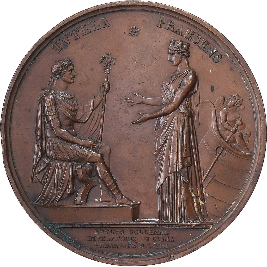 Francia, medalla, Napoléon Ier, Fêtes du Couronnement, 1804, Cobre, EBC