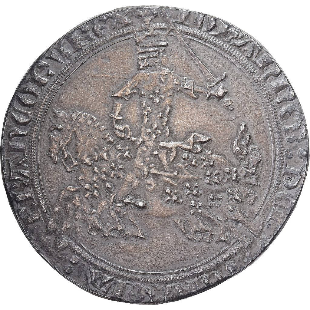 France, Medal, Reproduction du Franc à Cheval, Jean II le Bon, 1988, Silver