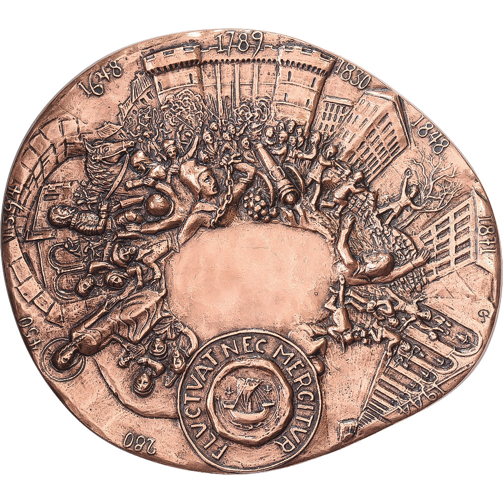 France, Medal, L'Histoire de Paris, Fluctuat Nec Mergitur, Bronze, Roch, MS(63)