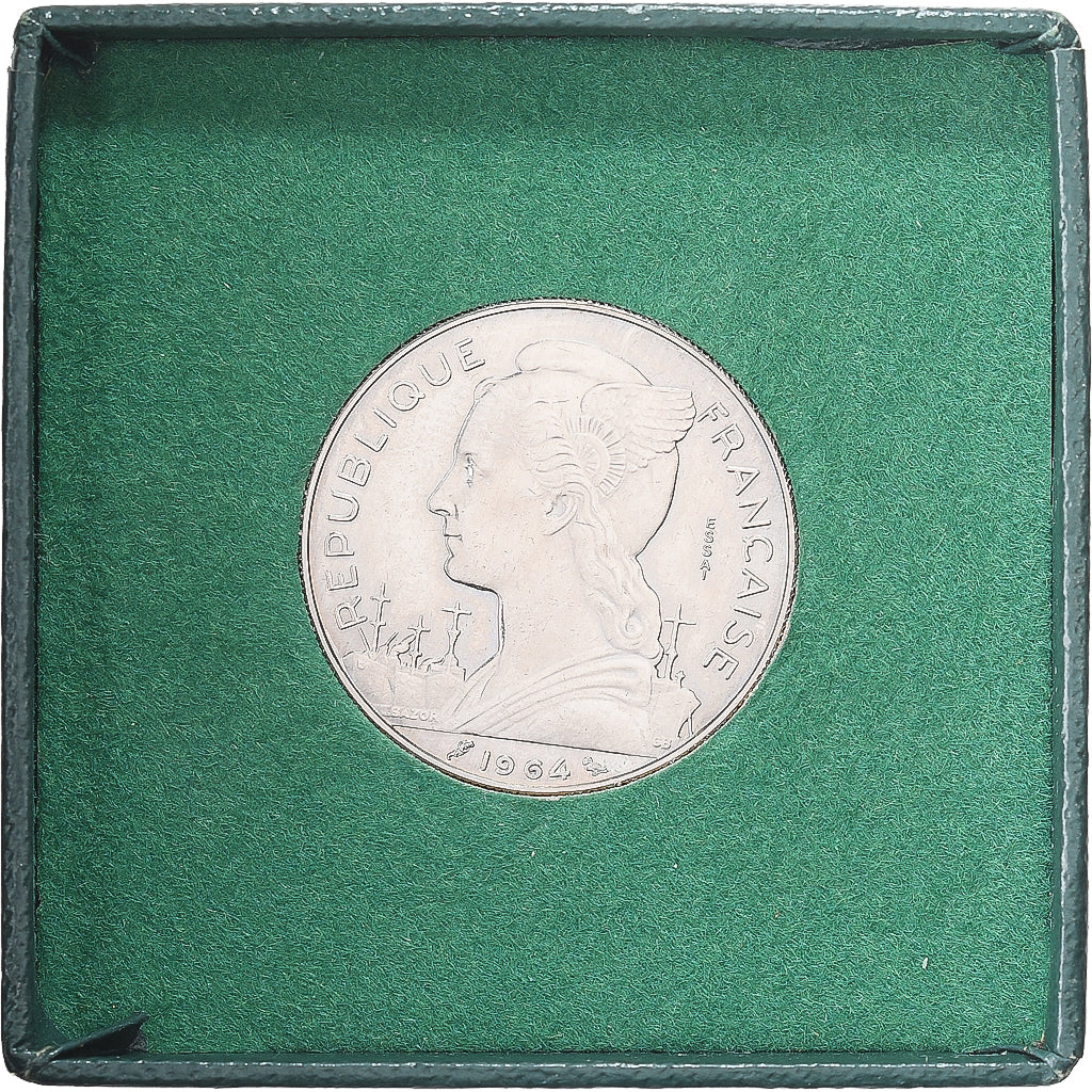 Réunion, 100 Francs, 1964, Paris, Pattern, Proof, Nickel, UNZ