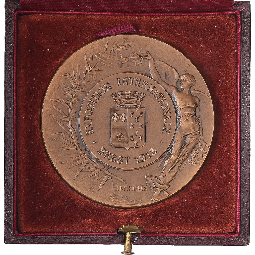 France, Medal, Exposition Internationale de Brest, 1913, Bronze, MS(63)
