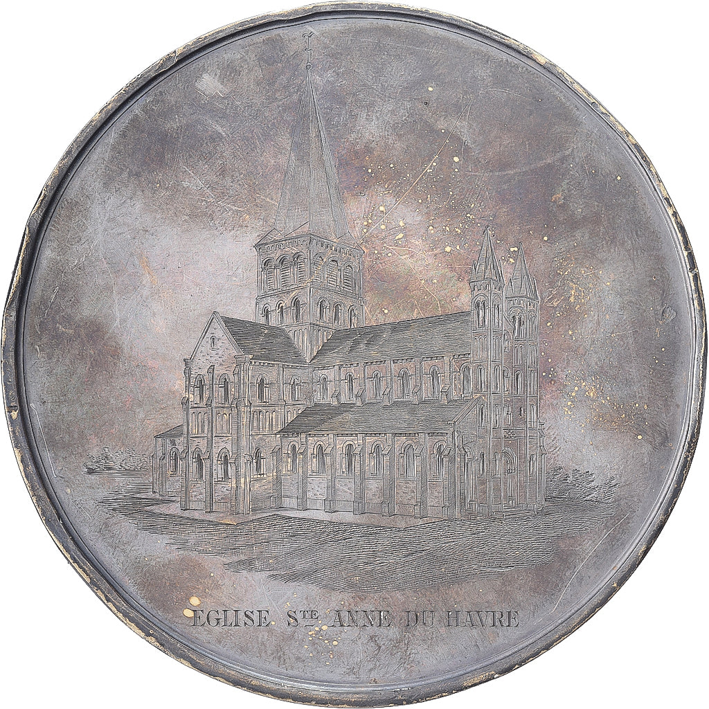 Francja, medal, Église Sainte-Anne du Havre, 1889, Srebro, AU(55-58)