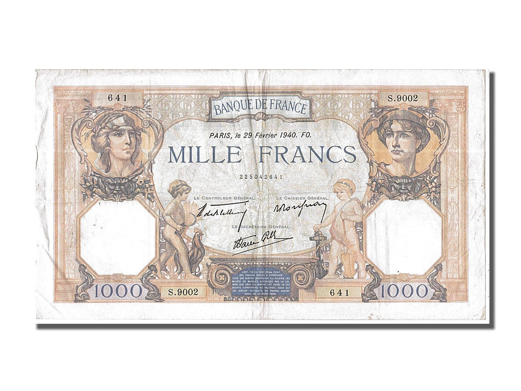Banknot, Francja, 500 Francs, Cérès et Mercure, 1940, 1940-02-29, AU(50-53)