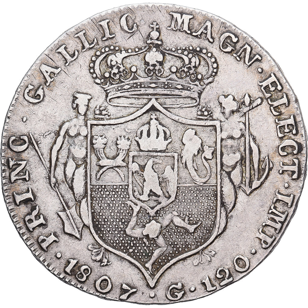 Kingdom of Naples, Giuseppe Napoleone I, 120 Grana, 1807, Naples, Argento, MB+