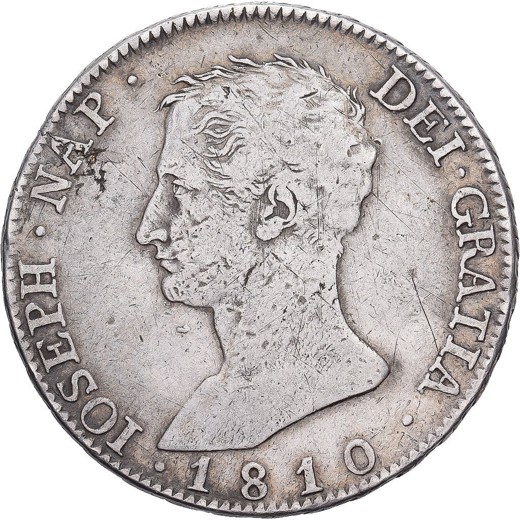 Spanje, José I Bonaparte, 20 Réales, 1810, Madrid, Zilver, FR+