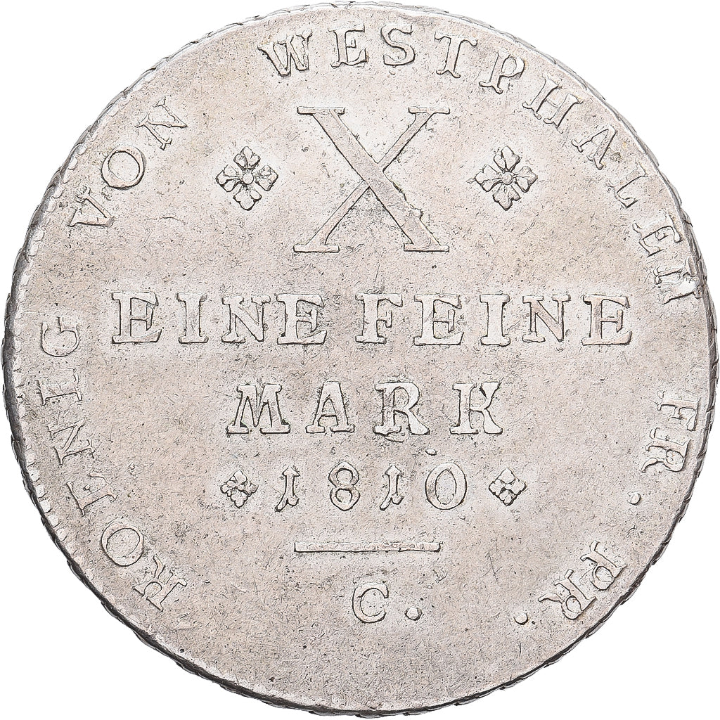 Kingdom of Westphalia, Hyeronimus Napoleon, Thaler, 1810, Clausthal, Zilver, ZF+