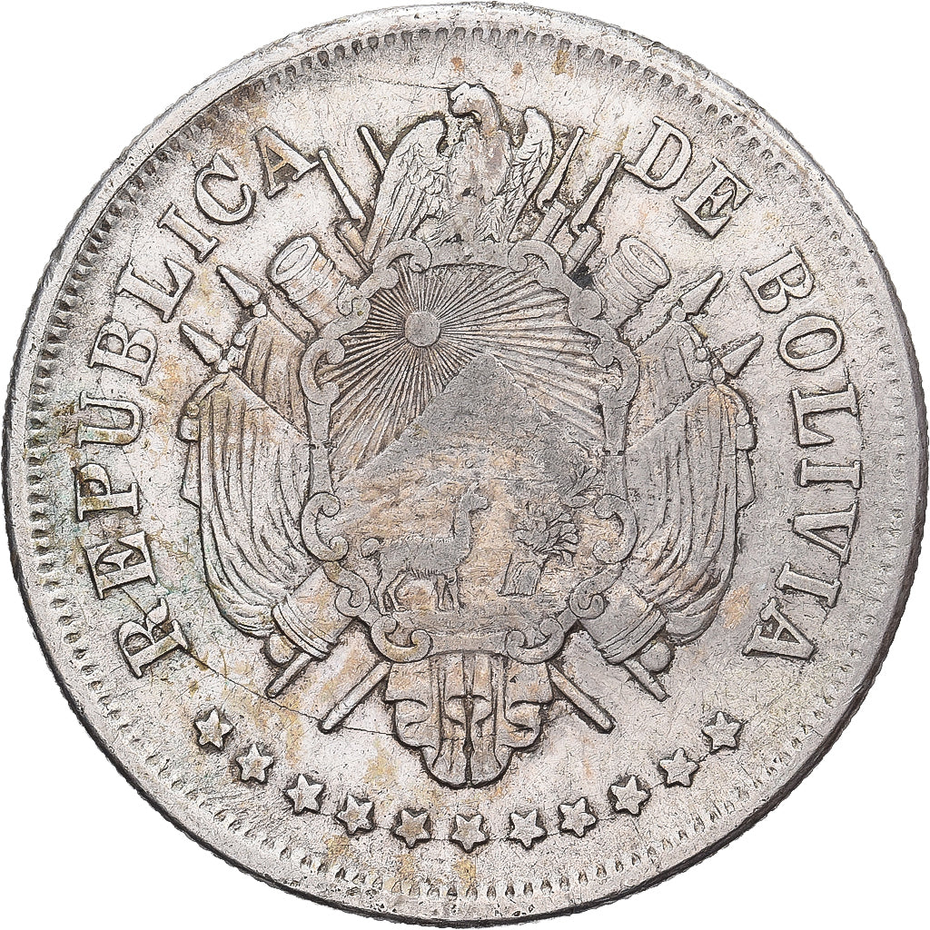 Bolívia, Peso Boliviano, 1870, Prata, EF(40-45)