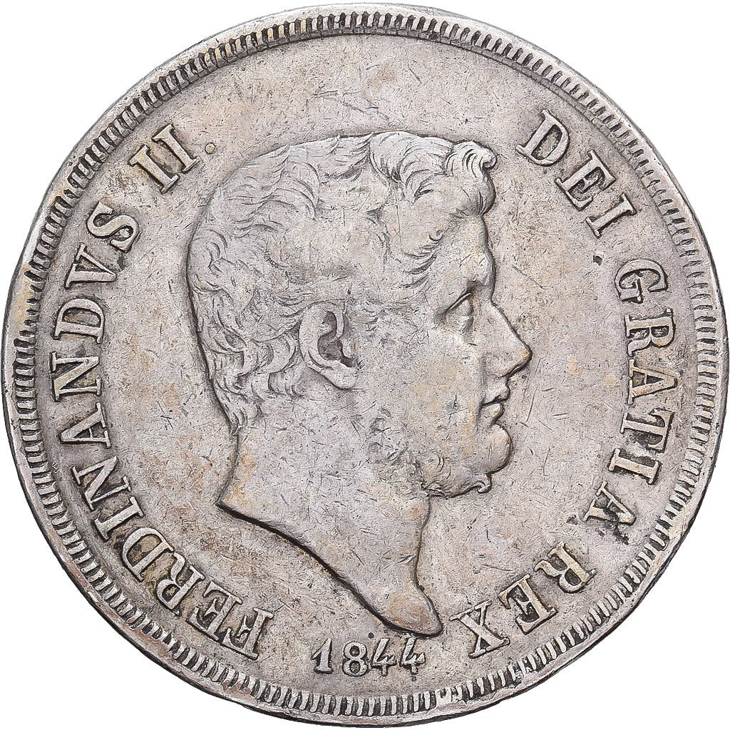 Kingdom of the Two Sicilies, Ferdinando II, 120 Grana, 1844, Naples, Zilver, FR+