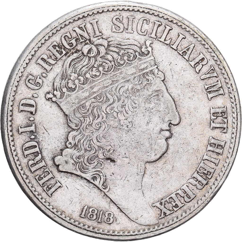 Kingdom of the Two Sicilies, Ferdinand I, 120 Grana, 1818, Naples, Large head