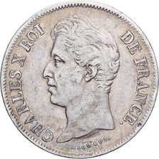 Francja, Charles X, 5 Francs, 1830, Rouen, Srebro, VF(30-35), Gadoury:644