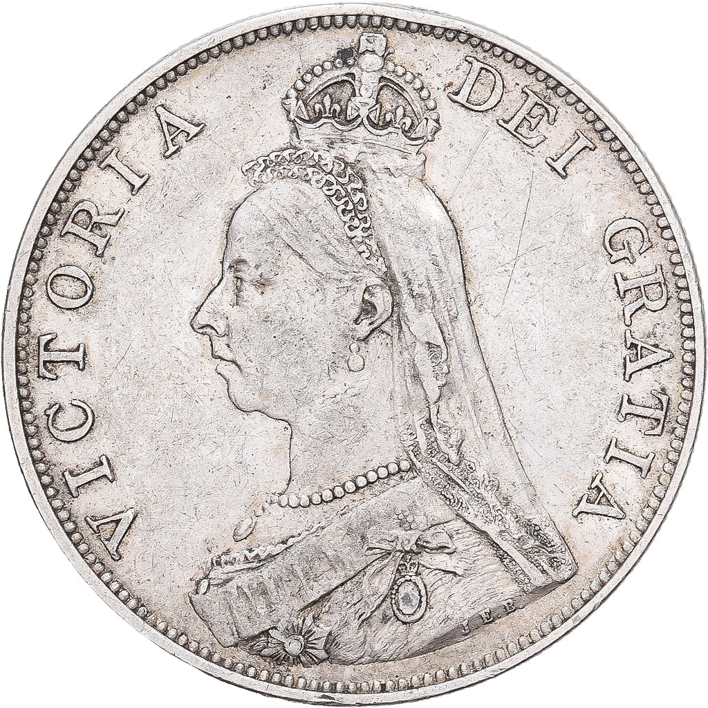 Großbritannien, Victoria, Double Florin, 1890, London, Silber, SS+