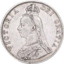 Great Britain, Victoria, Double Florin, 1890, London, Silver, AU(50-53)