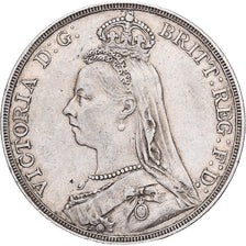 Great Britain, Victoria, Crown, 1889, London, Silver, AU(50-53)