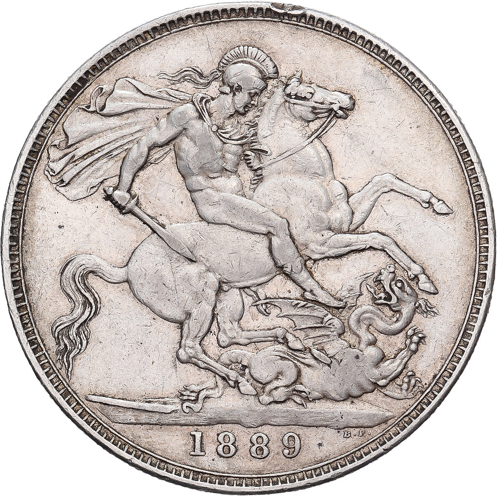 Grande-Bretagne, Victoria, Crown, 1889, Londres, Argent, TTB+