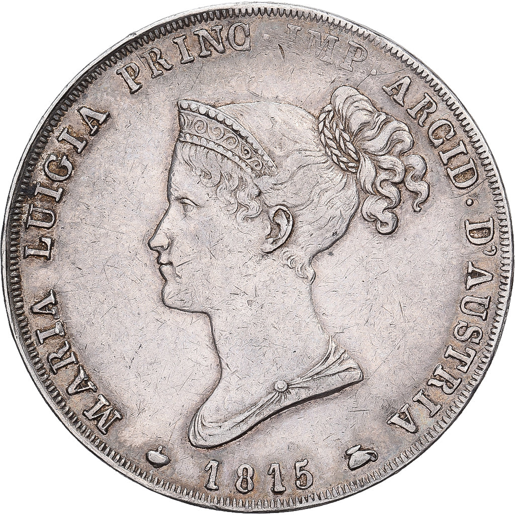 Duchy of Parma and Piacenza, Maria Luigia, 5 Lire, 1815, Milan, Argento, BB