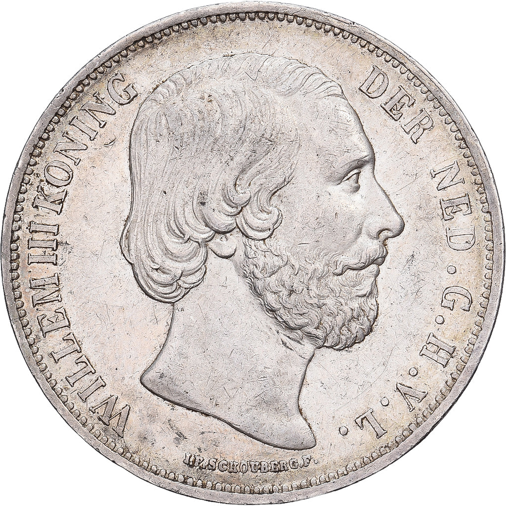 Netherlands, Willem III, 2-1/2 Gulden, 1868, Utrecht, Silver, AU(55-58)