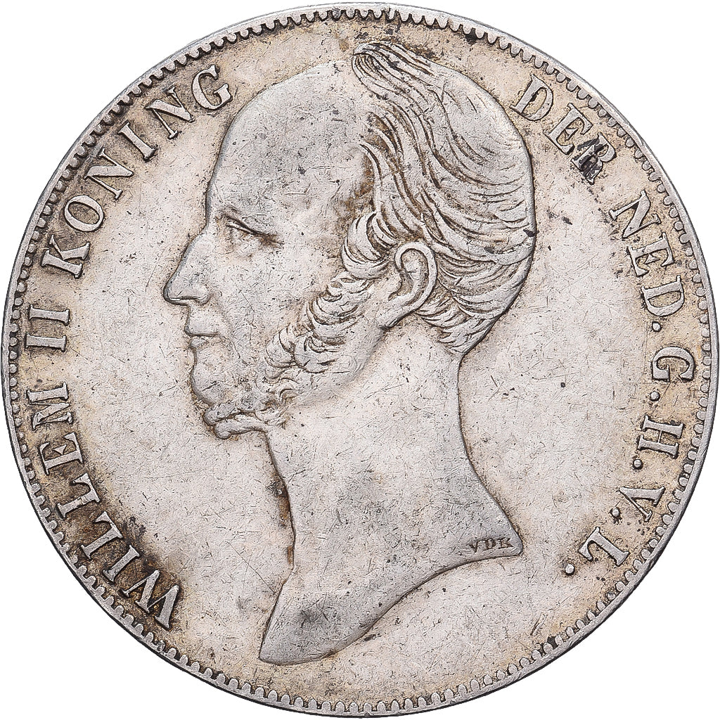 Nederland, Willem II, 2-1/2 Gulden, 1845, Utrecht, Zilver, ZF+