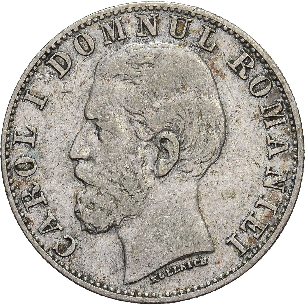 Rumunia, Carol I, 50 Bani, 1881, Srebro, EF(40-45)