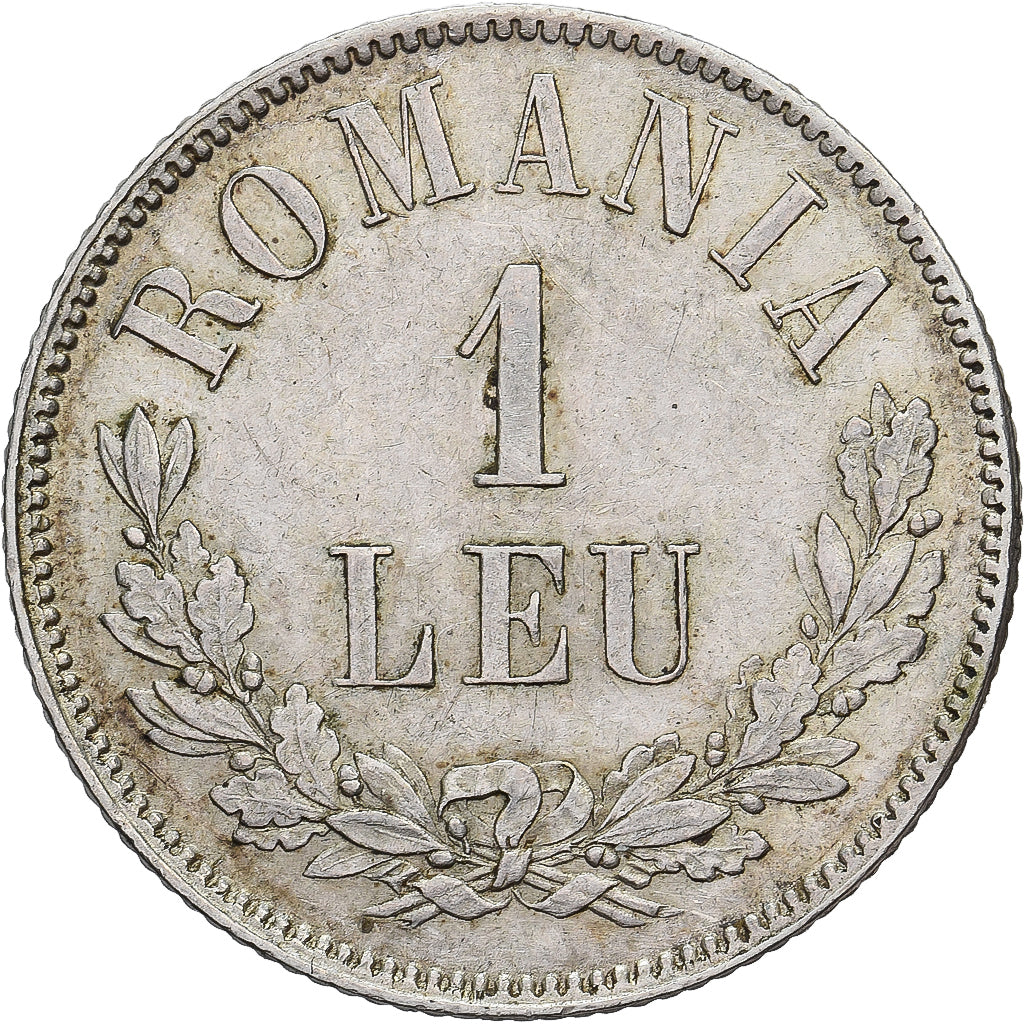 Roménia, Carol I, 1 Leu, 1873, Prata, AU(50-53)