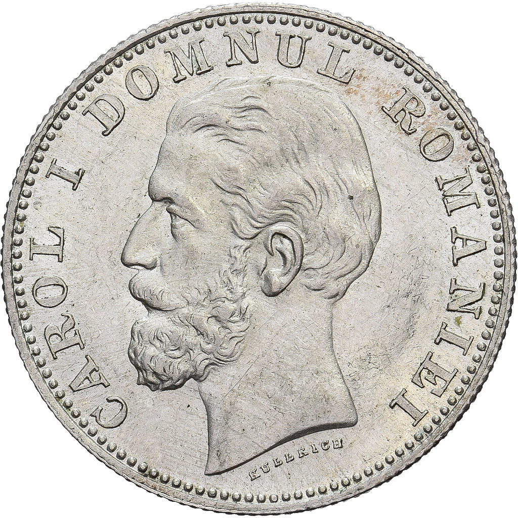 Roménia, Carol I, 1 Leu, 1881, Vienna, Prata, MS(63)