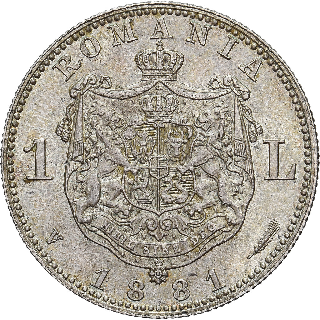Roménia, Carol I, 1 Leu, 1881, Vienna, Prata, MS(63)