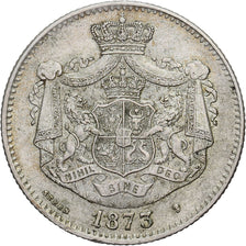 Romania, Carol I, 2 Lei, 1873, Brussels, Silver, AU(50-53)