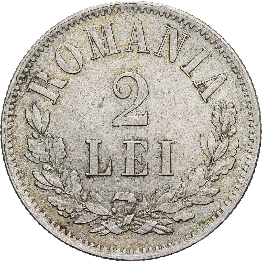 Romania, Carol I, 2 Lei, 1873, Brussels, Silver, AU(50-53)