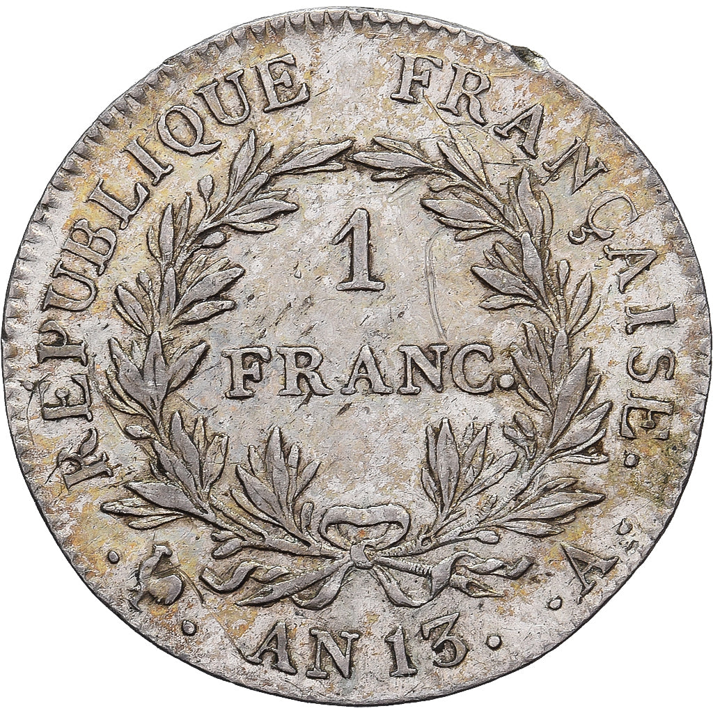 Francia, Napoleon I, 1 Franc, AN 13, Paris, Argento, BB+, Gadoury:443