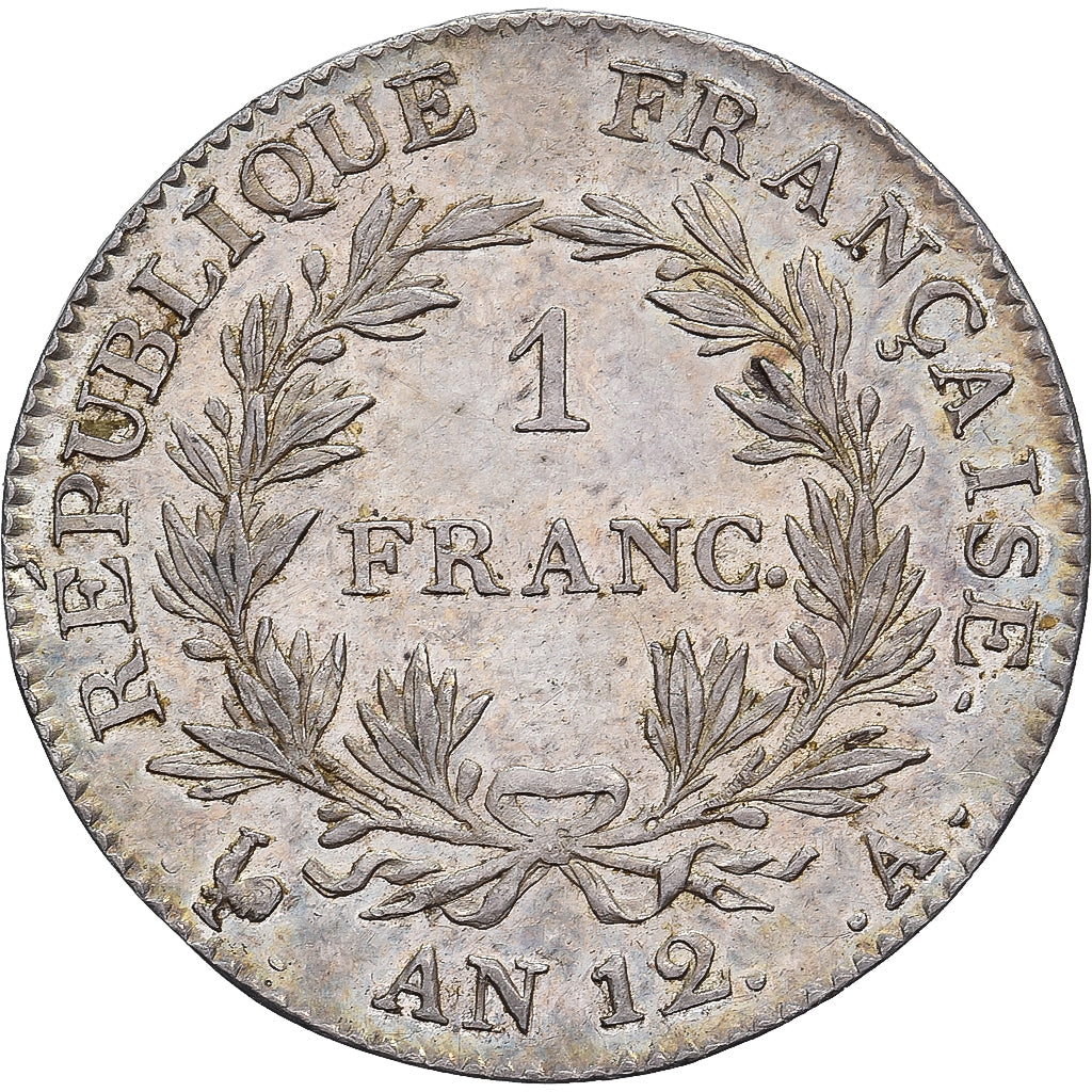 France, Napoléon Bonaparte, 1 Franc, An 12, Paris, Argent, SUP, Gadoury:442