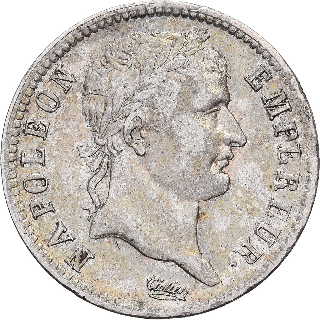 Francja, Napoleon I, 1 Franc, 1812, Rouen, Srebro, EF(40-45), Gadoury:446