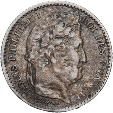 France, Louis Philippe I, 25 Centimes, 1847, Paris, Silver, VF(30-35)