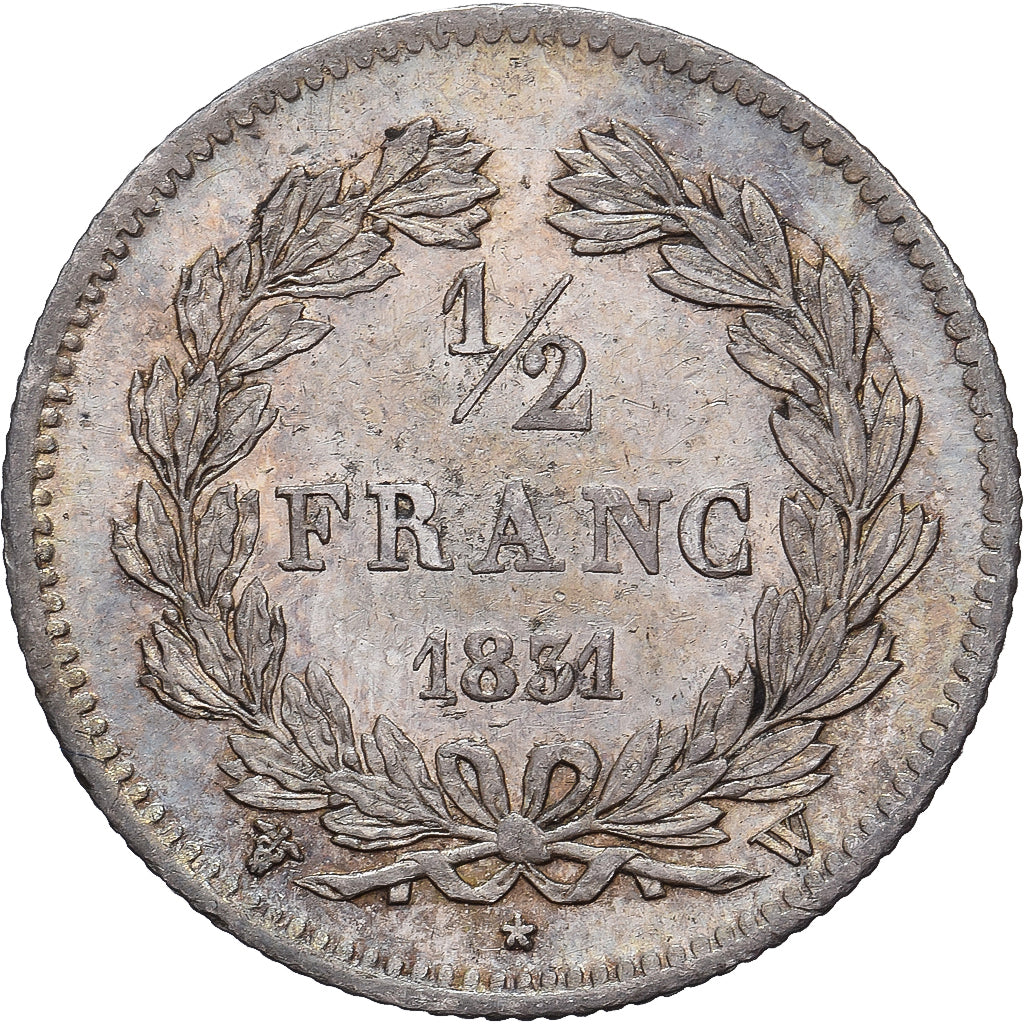 Frankreich, Louis Philippe I, 1/2 Franc, 1831, Lille, Silber, SS+
