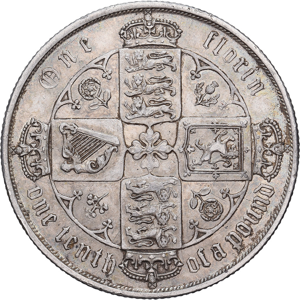 Großbritannien, Victoria, Florin, 1873, London, Silber, SS+